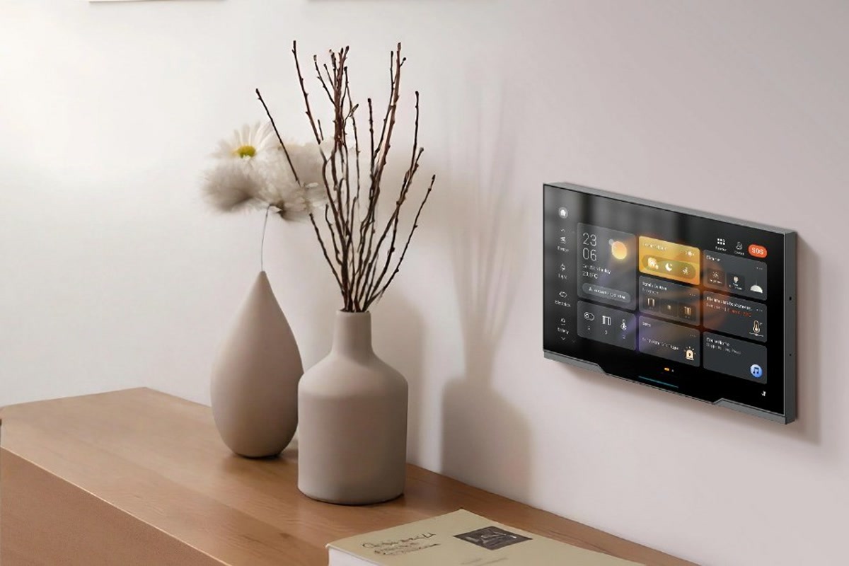 Home theater with motorized screen and lighting